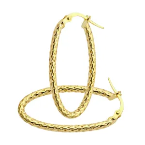 9ct Yellow Gold Beaded Hoop Earrings