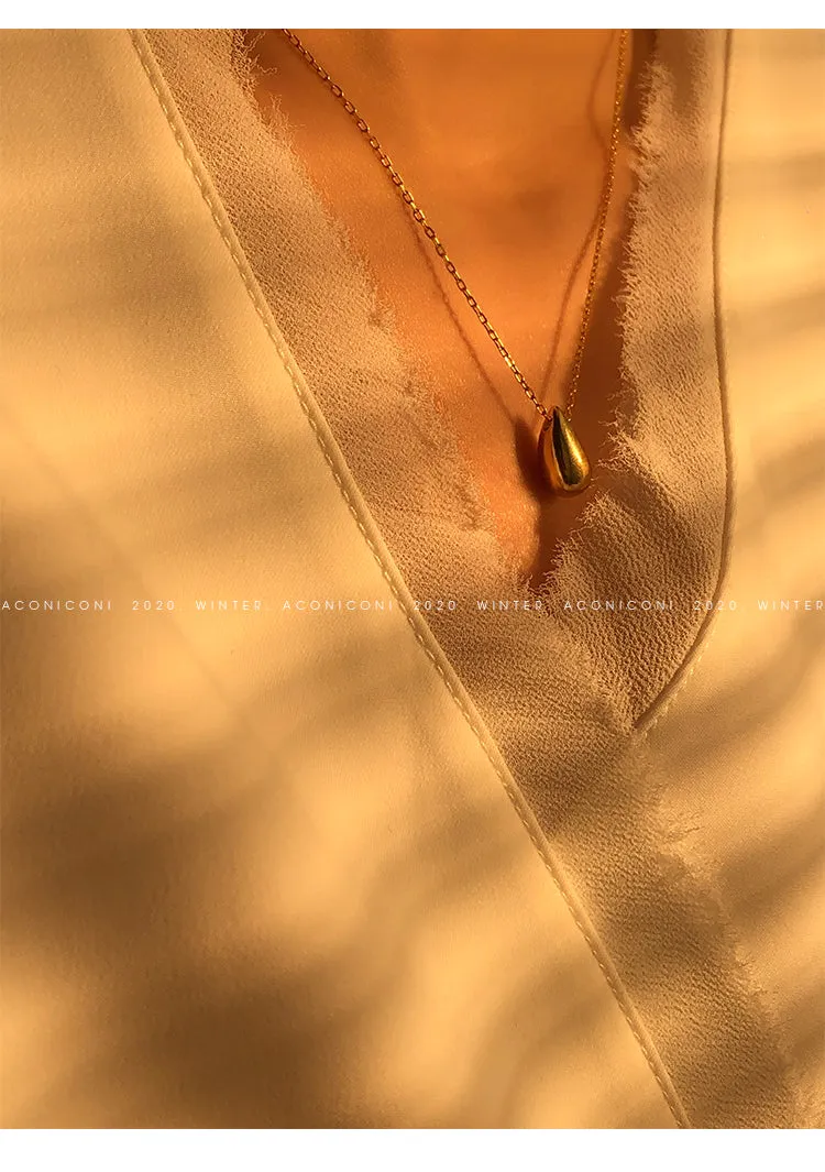 Aconiconi Luxury Sterling Sliver Light Chain Necklace-Asika (  V  )