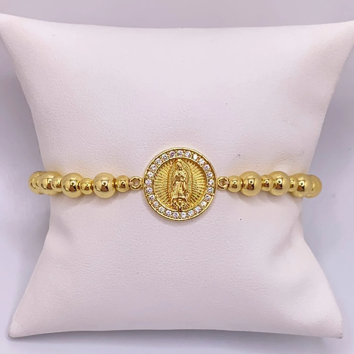 Adjustable Golden Virgencita Bracelet 013
