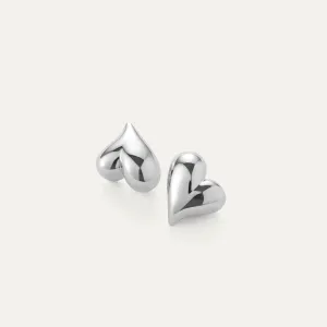 Art Heart Button Earrings