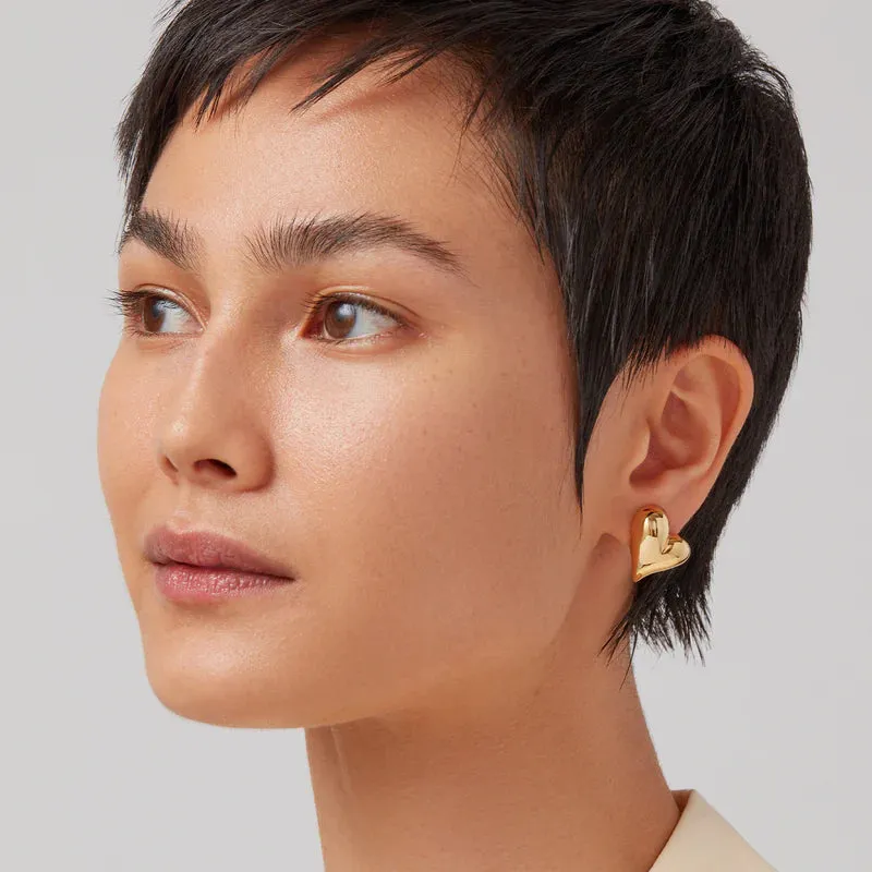 Art Heart Button Earrings
