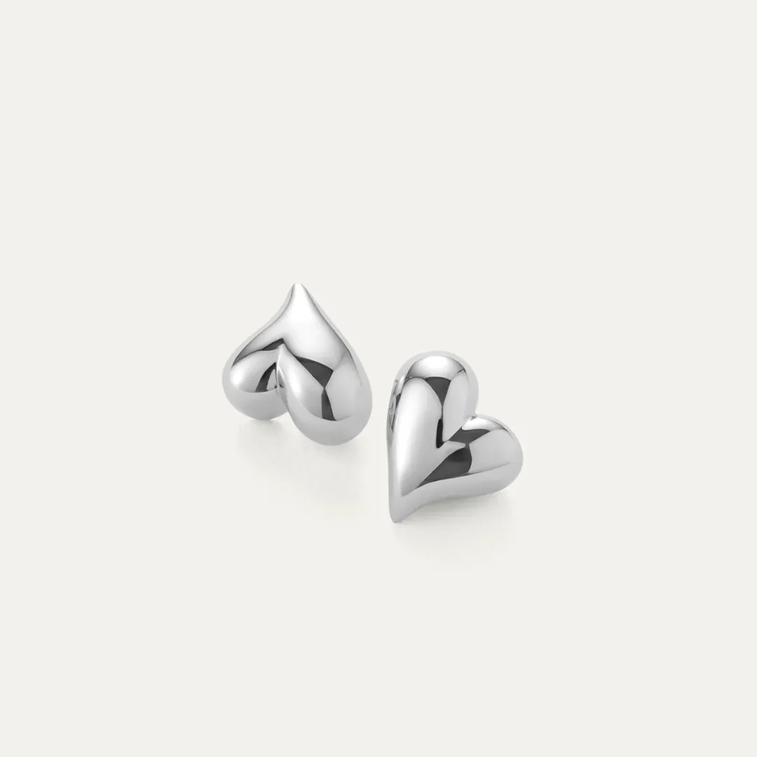 Art Heart Button Earrings
