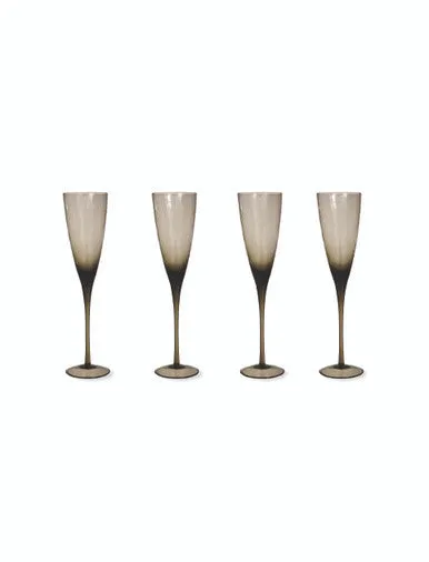 Berkeley Champagne Flutes Smoke Set of 4