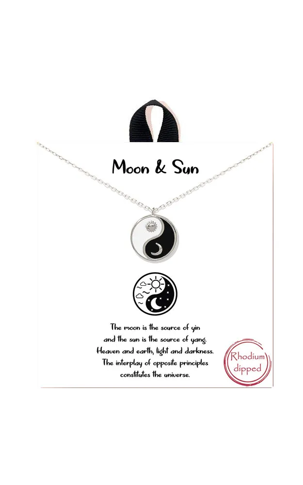 BJN01023RH "Moon & Sun" Pendant Necklace