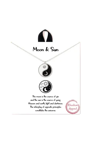 BJN01023RH "Moon & Sun" Pendant Necklace