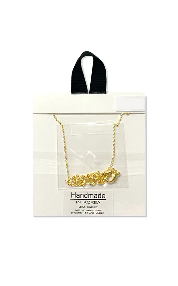 BJNA036MG Matte Gold "Silvery Edge" Pendant Necklace