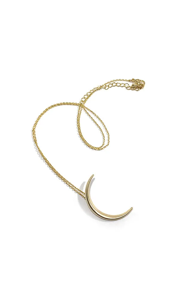 BJNA036MG Matte Gold "Silvery Edge" Pendant Necklace