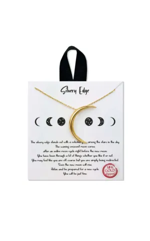 BJNA036MG Matte Gold "Silvery Edge" Pendant Necklace