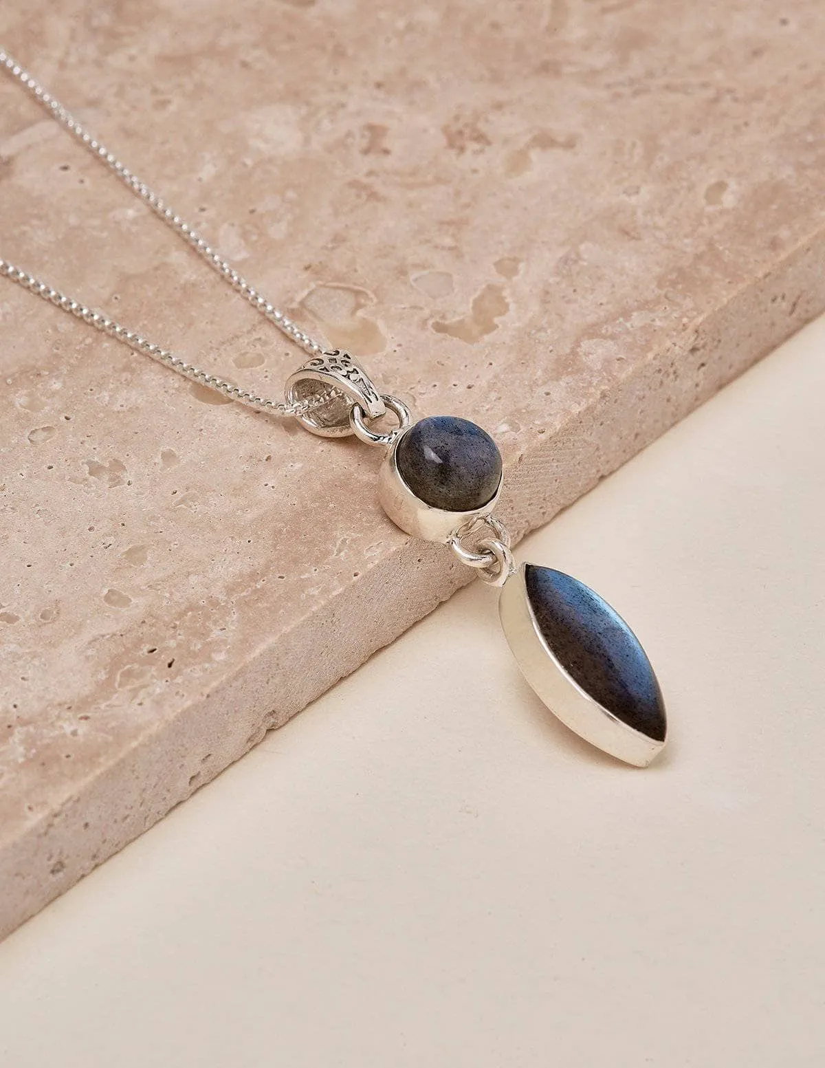 Blue Fire Labradorite Necklace