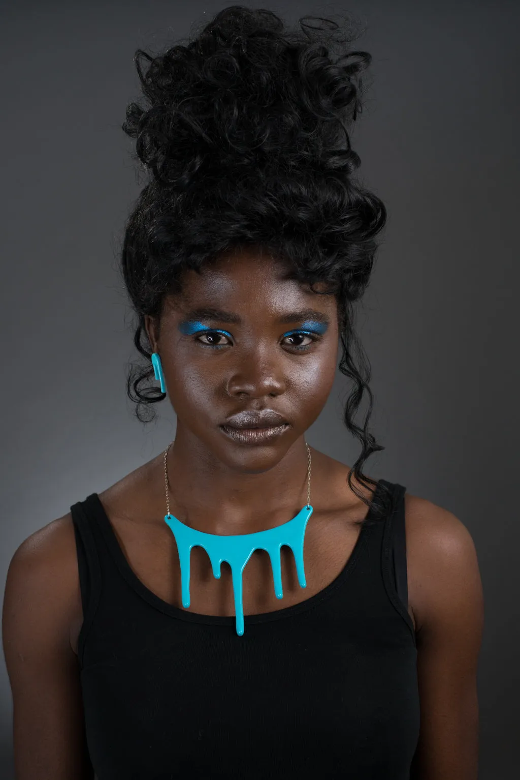 Blue Statement Necklace - Drip