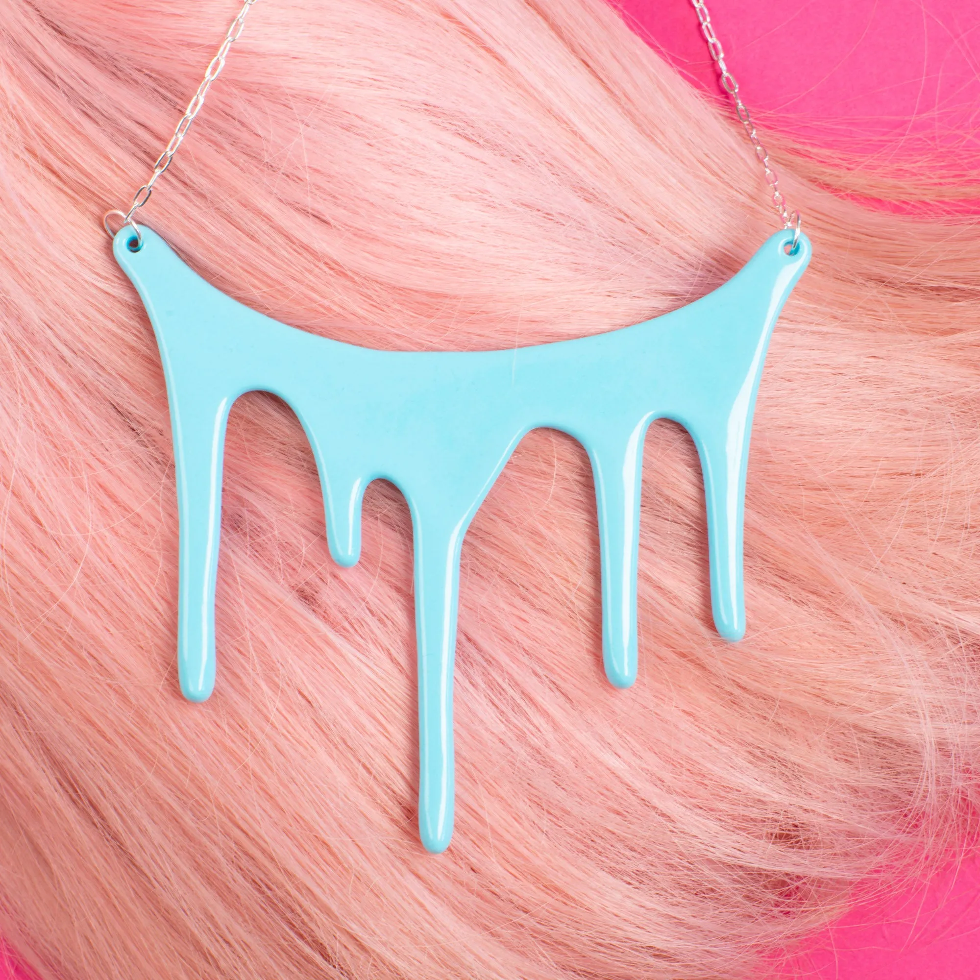 Blue Statement Necklace - Drip