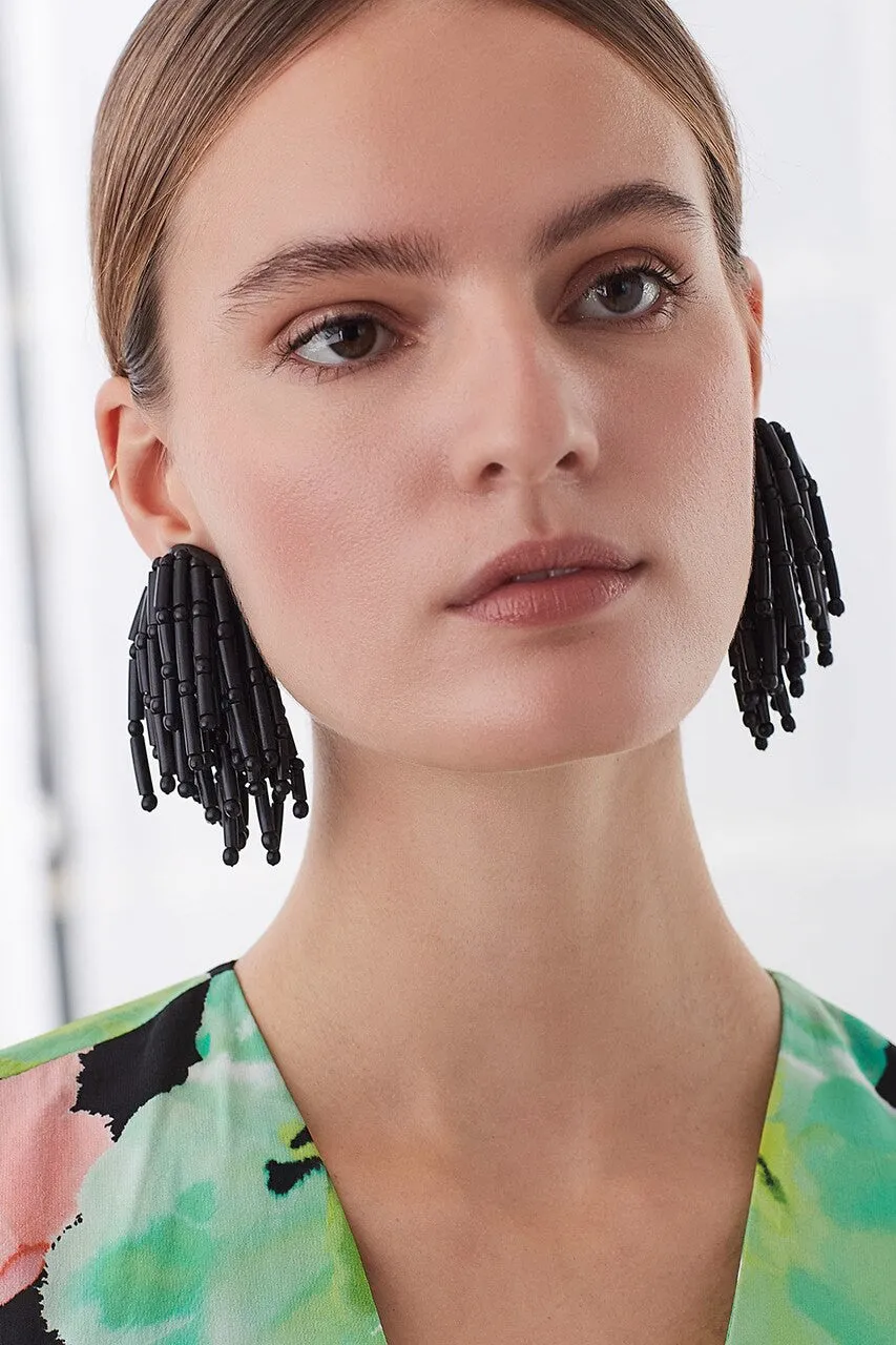 Buffalo Tassel Clip Earrings