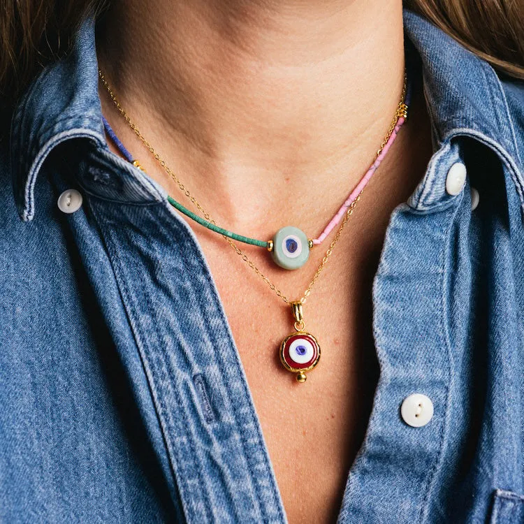 Cornicello Evil Eye Artisan Glass Pendant Necklace