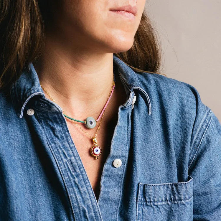 Cornicello Evil Eye Artisan Glass Pendant Necklace