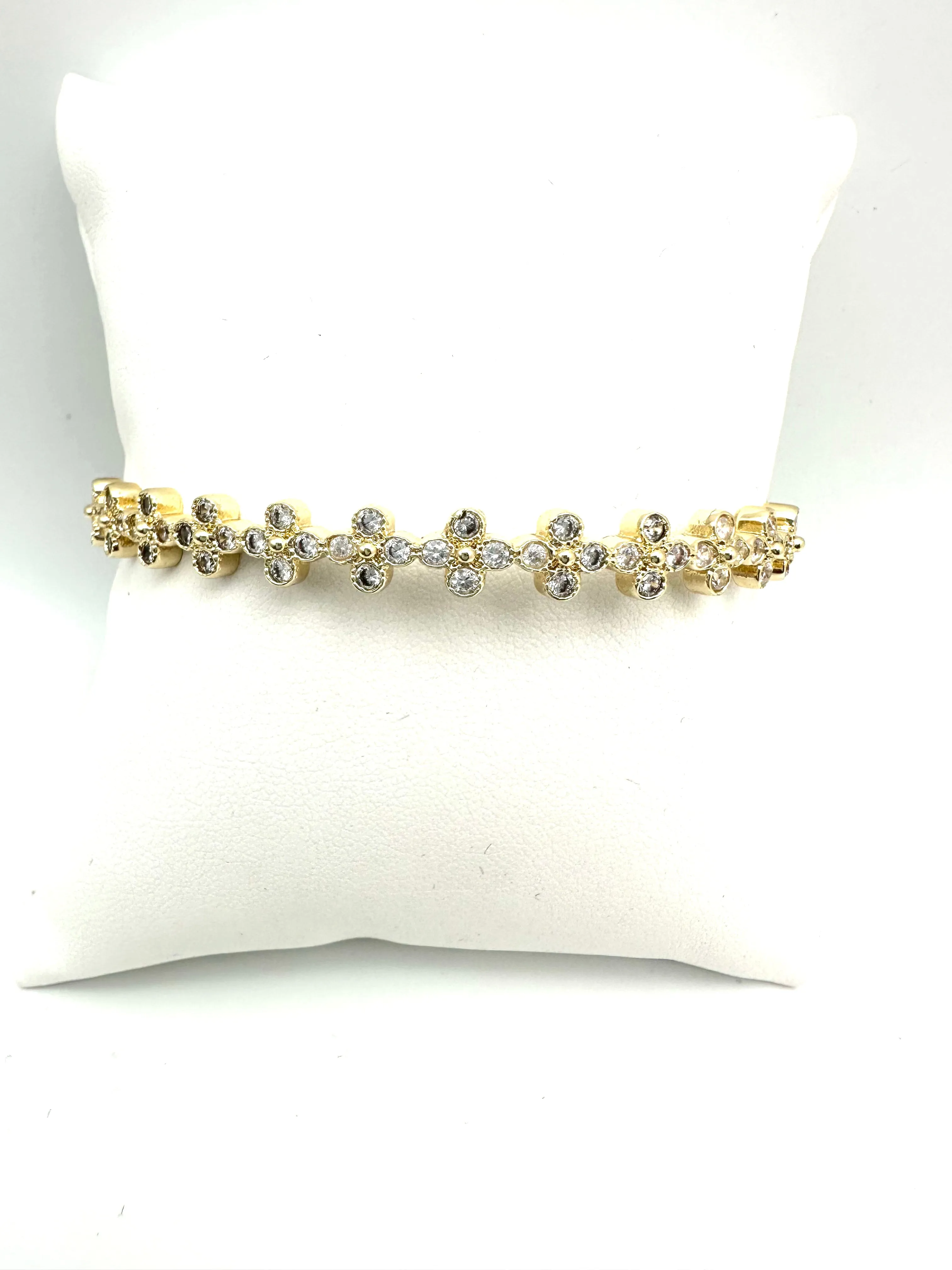 CZ Mini Clover Bangle