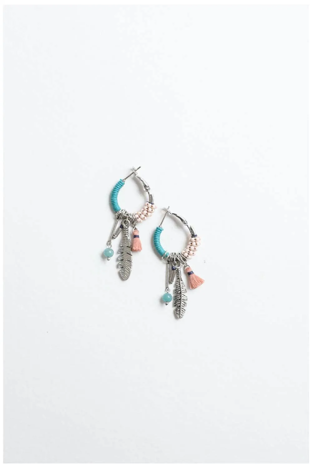 Dainty Feather Hoop Earrings