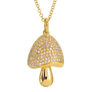 Diamond Mushroom Pendant Necklace