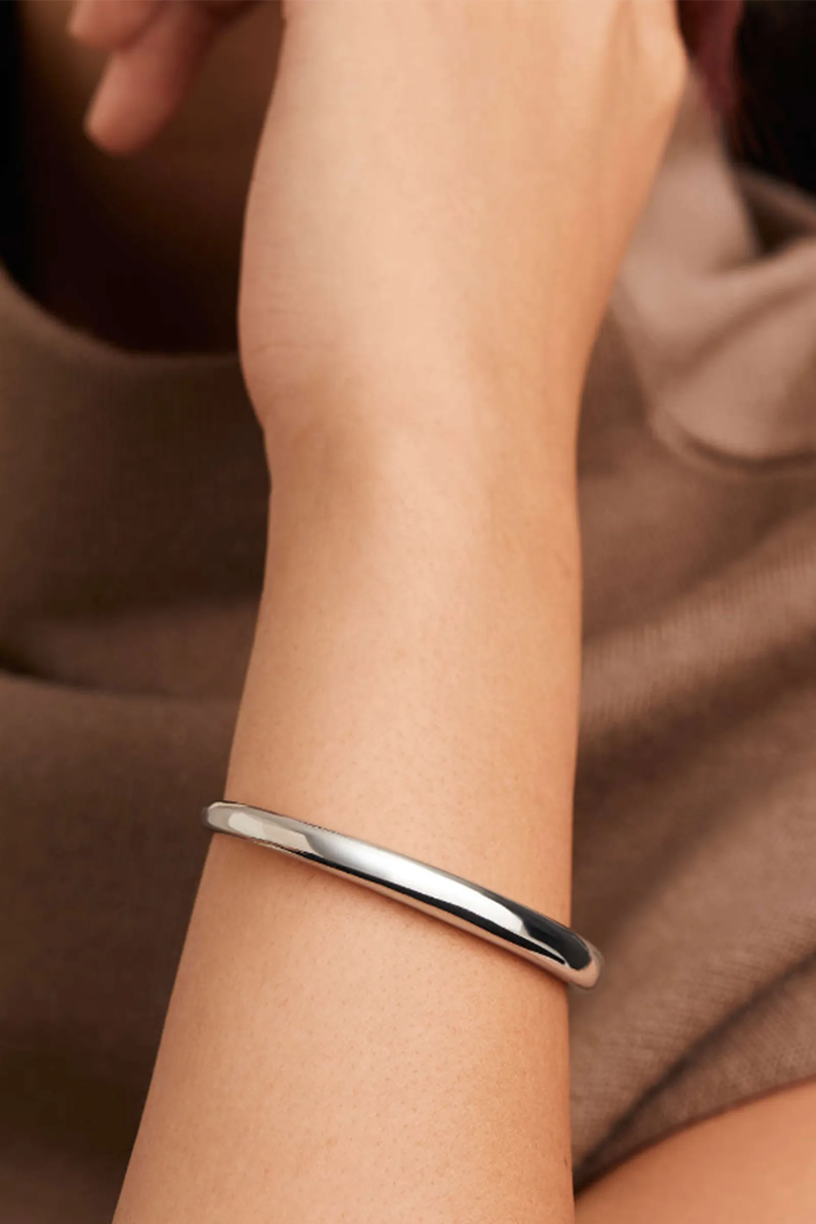 Dome Cuff Bracelet Silver