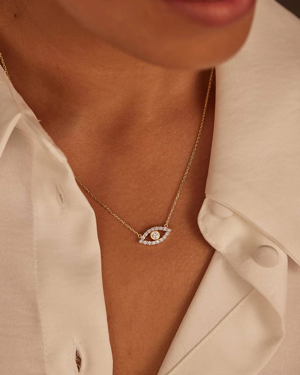 Evil Eye Diamond Necklace