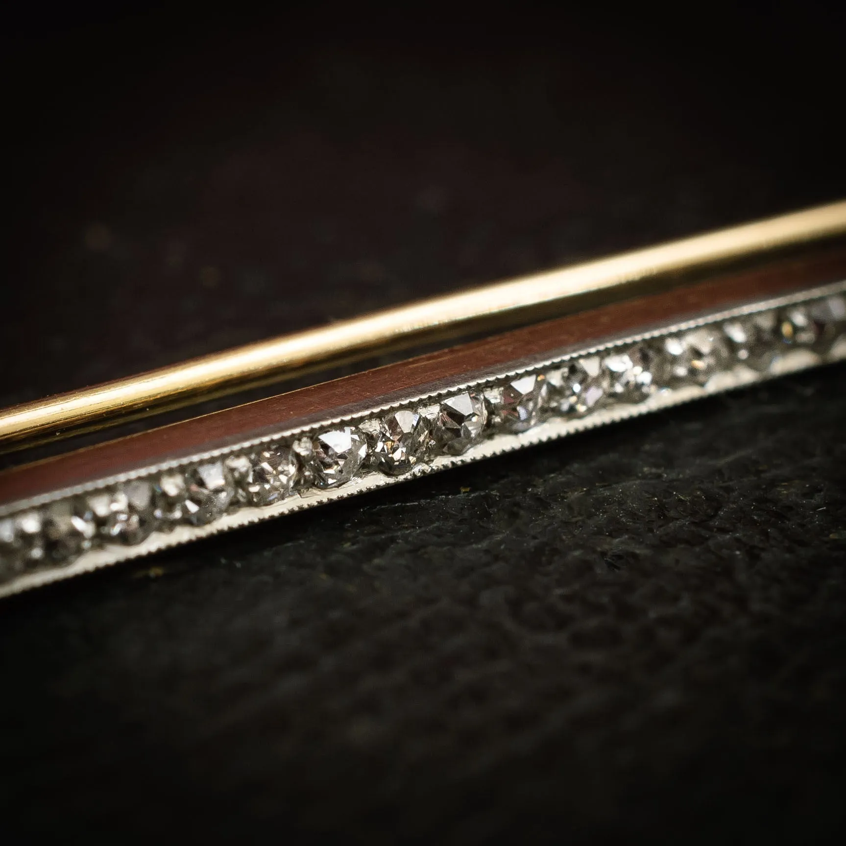 Extravagantly Fine Art Deco Diamond Bar Pin