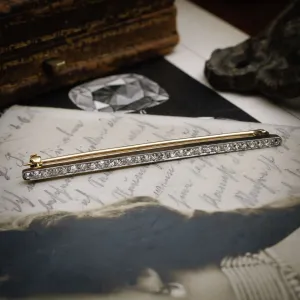 Extravagantly Fine Art Deco Diamond Bar Pin