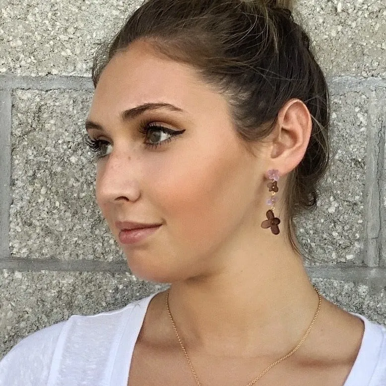 Fused Glass Hydrangea Earrings