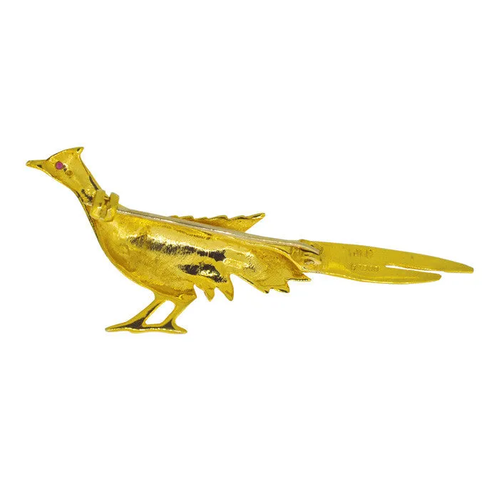 Gold Pheasant Brooch