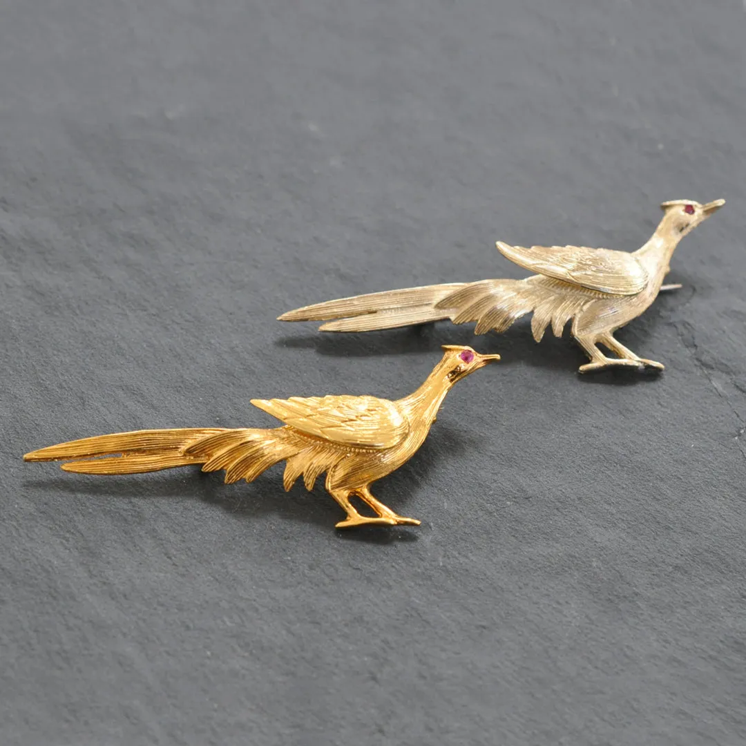 Gold Pheasant Brooch
