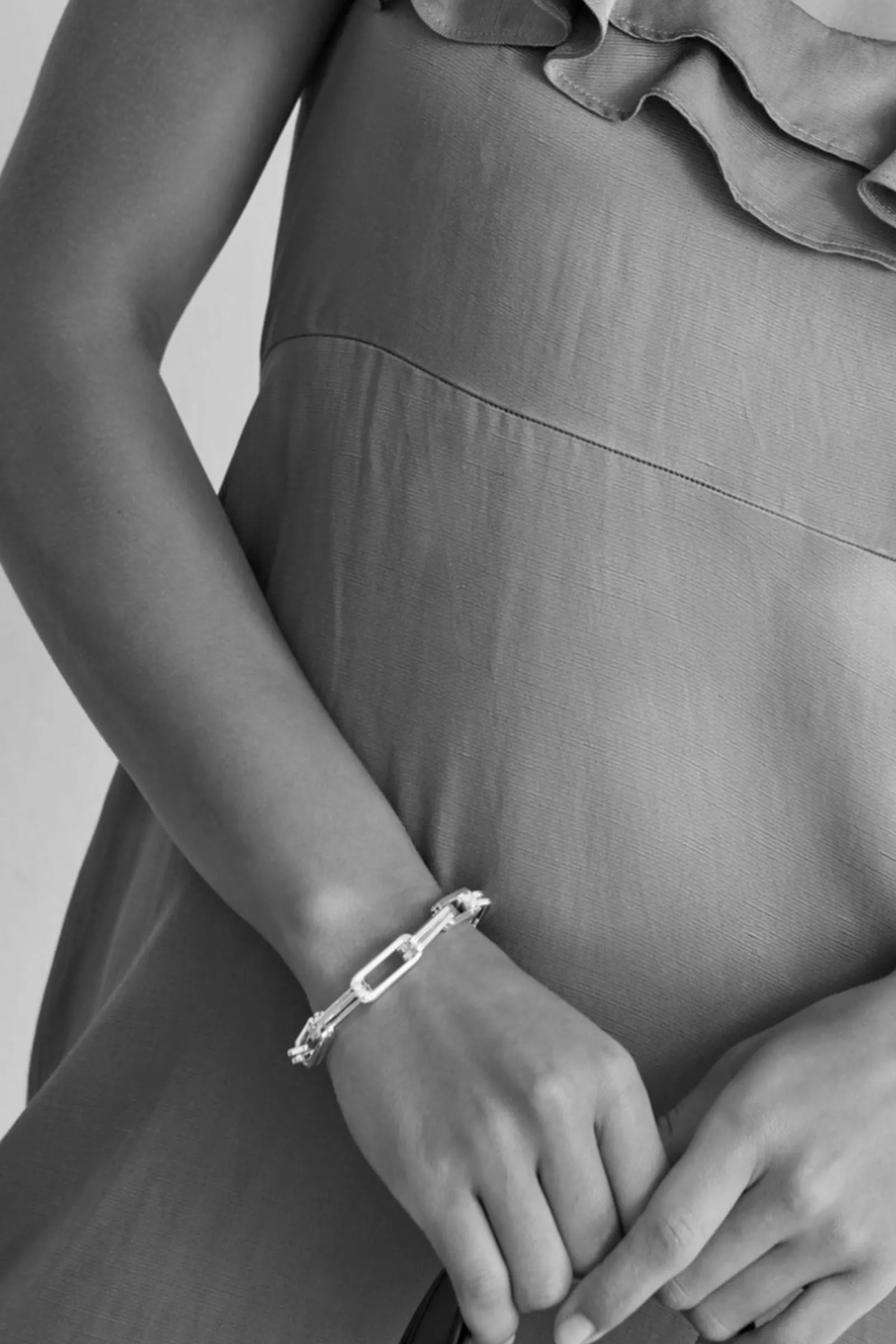 Gold Tone Square Link Bracelet