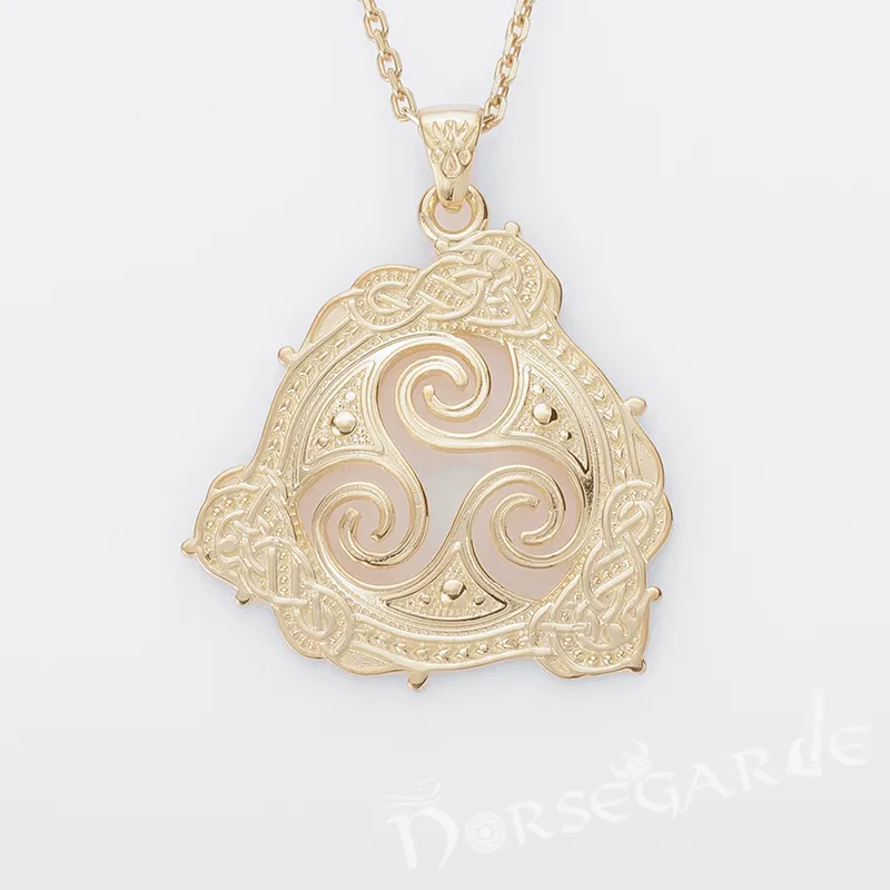 Handcrafted Celtic Triskelion Pendant - Gold