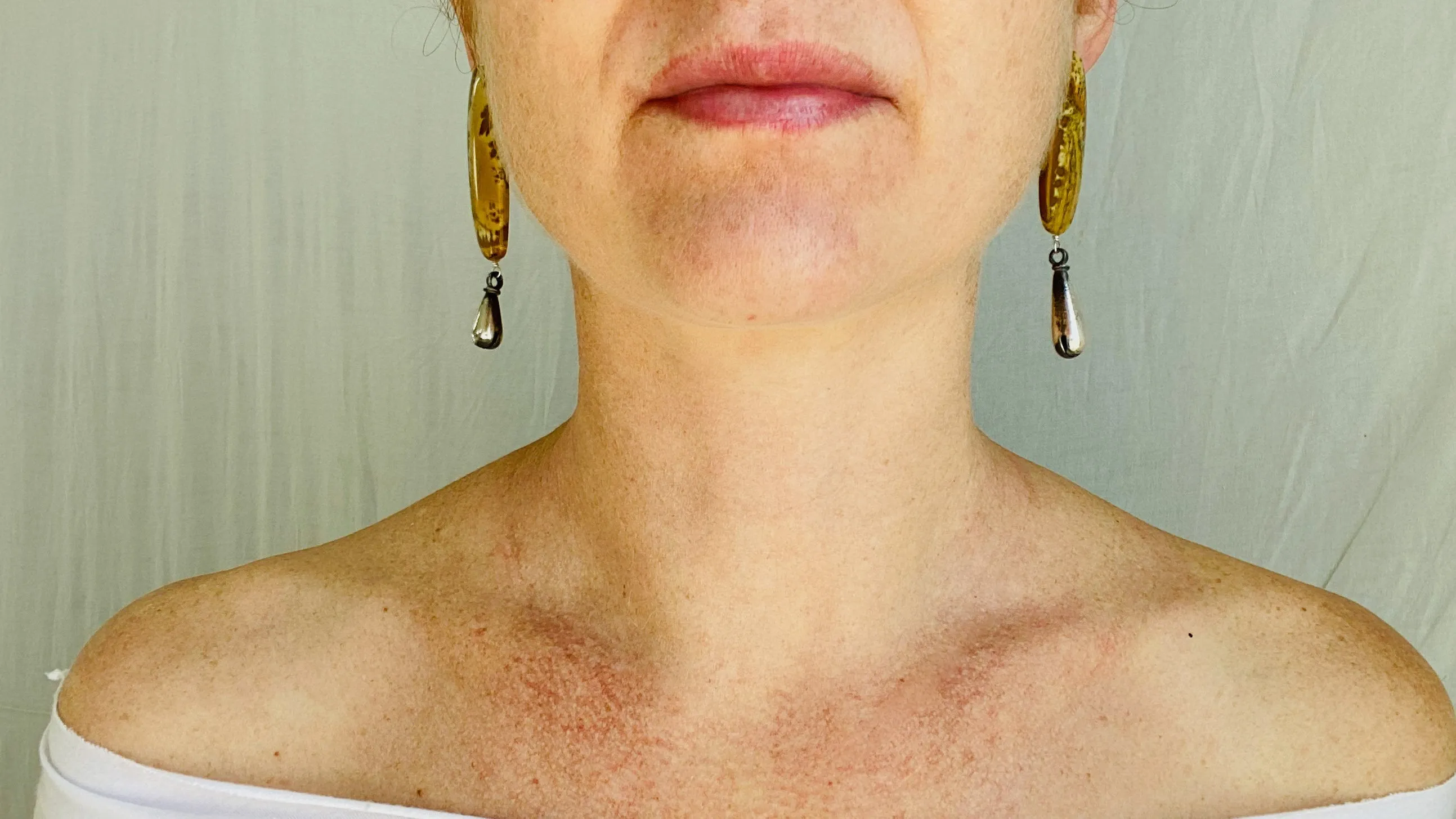Jasper Asymmetrical Earrings. Monte Alban Reproduction Bells. Sterling Silver
