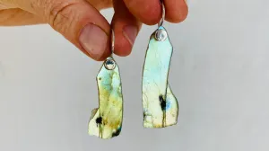 Labradorite Earrings. Sterling Silver.