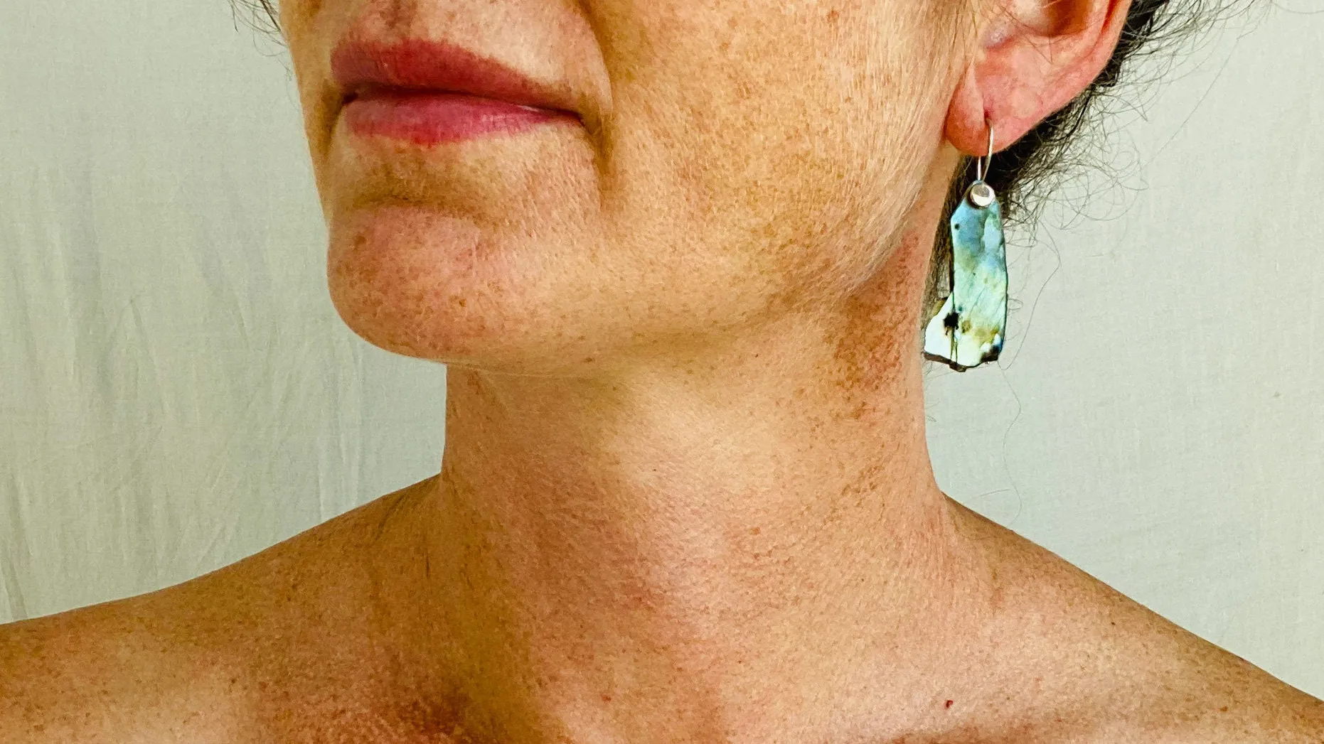 Labradorite Earrings. Sterling Silver.