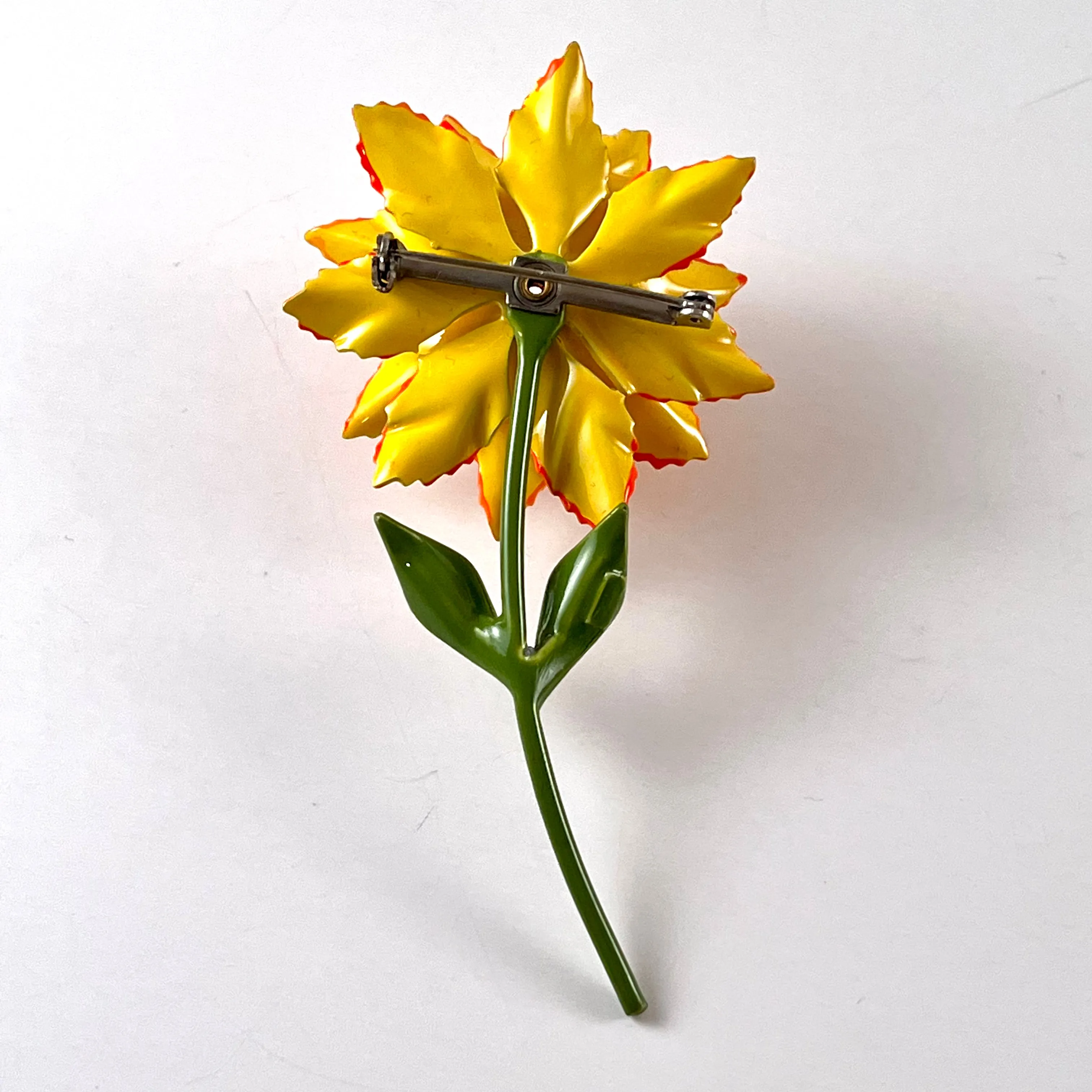 Late 60s/ Early 70s JJ (Jonette Jewelry) Enamel Flower Brooch