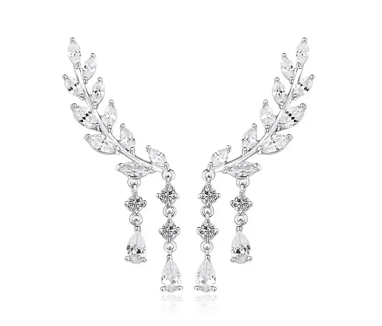Leaf silver stud earring (2 pairs)