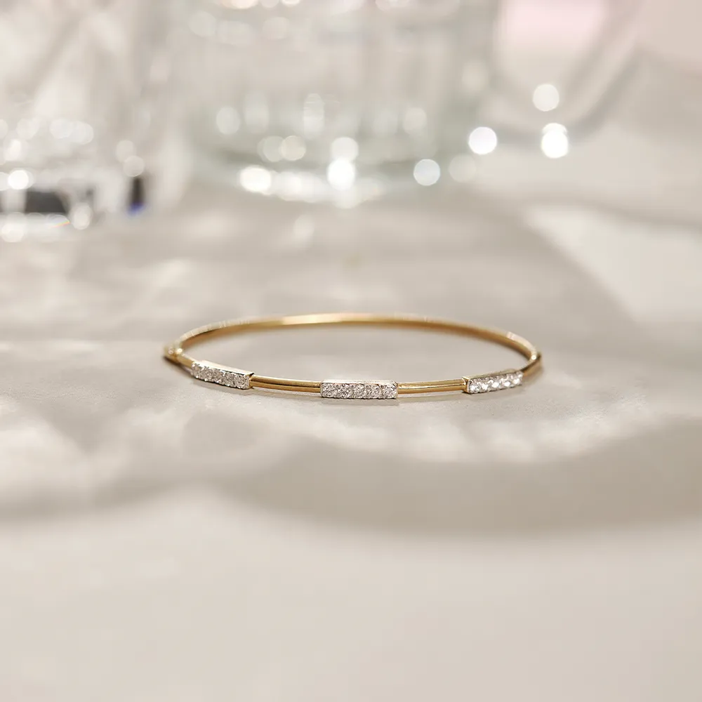 Line Diamond Oval Bracelet