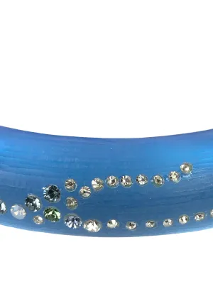Lucite and Crystal Hinged Bangle Bracelet