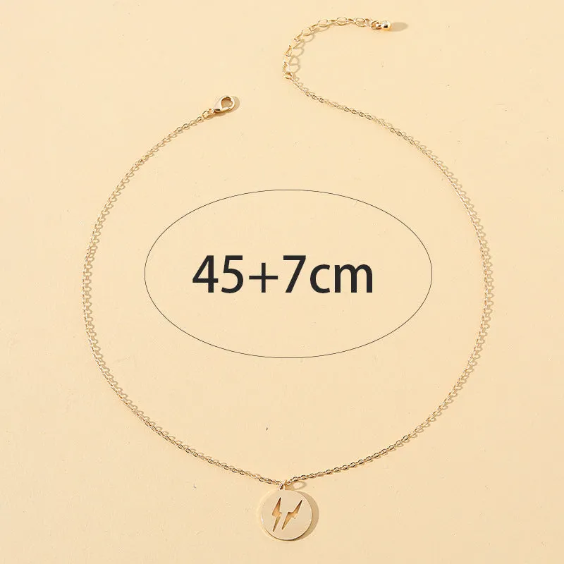 Luxurious Hip Hop Couple Pendant Necklace with Unique Personality Disk Design