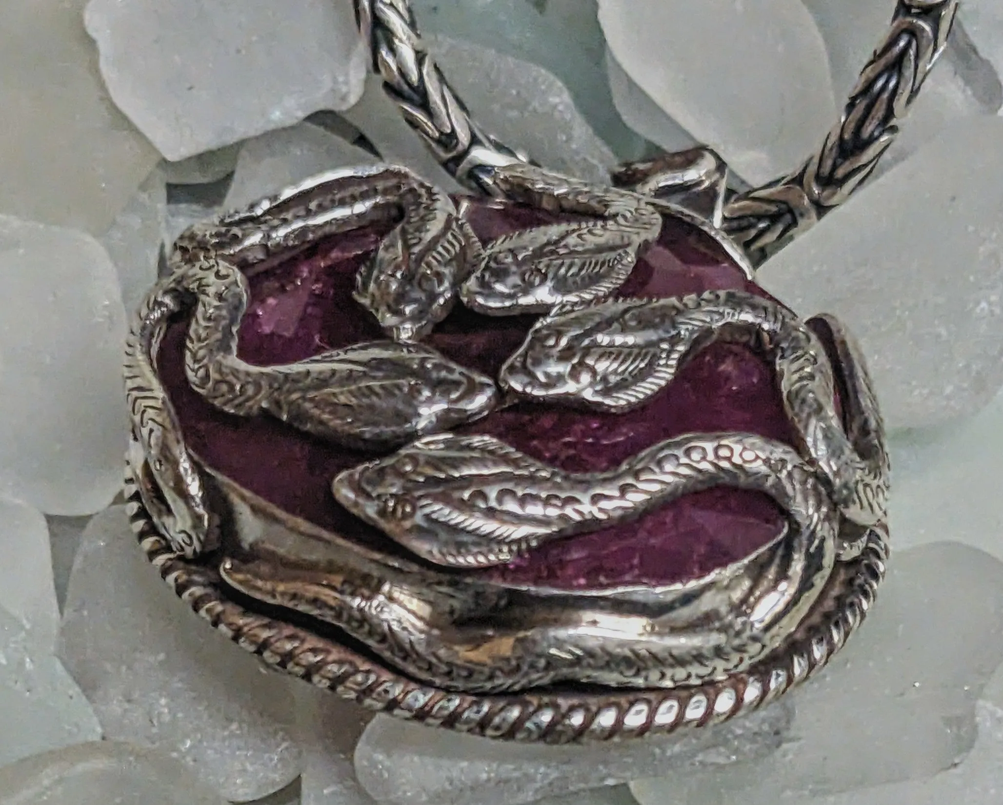 Mystical Snake Ruby Pendant