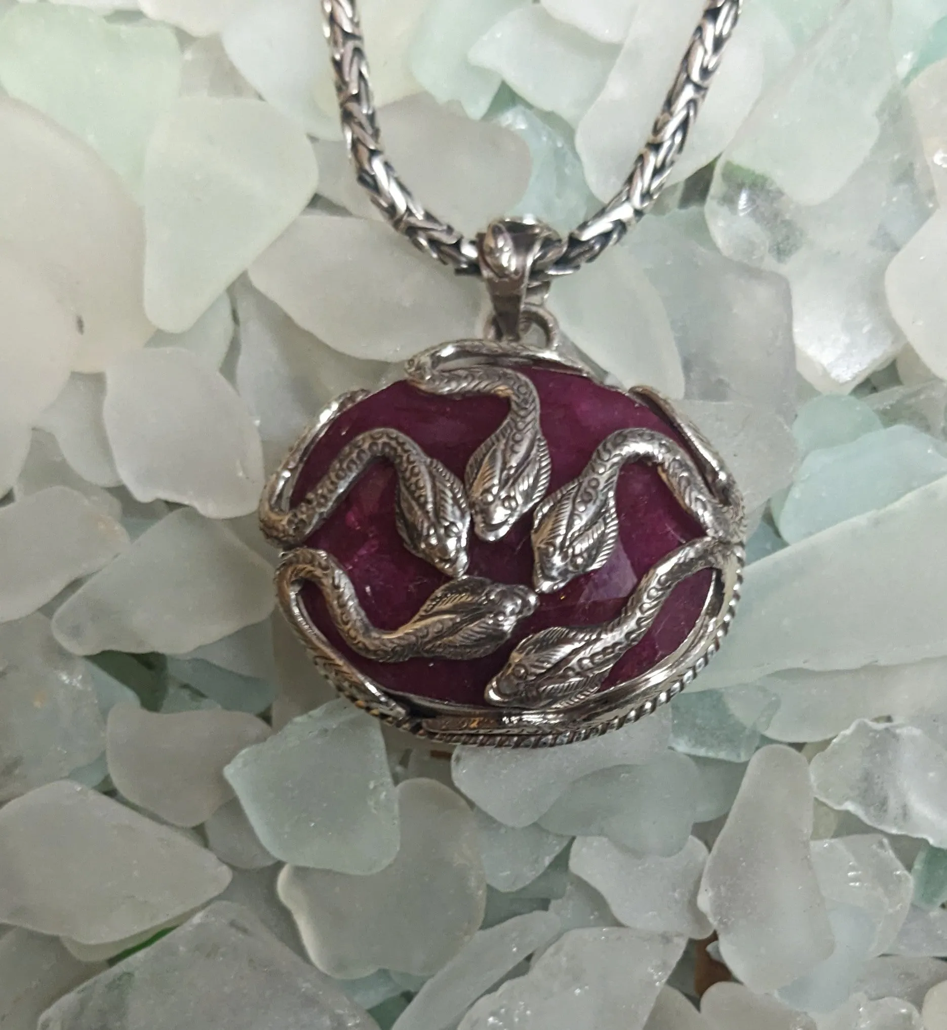 Mystical Snake Ruby Pendant