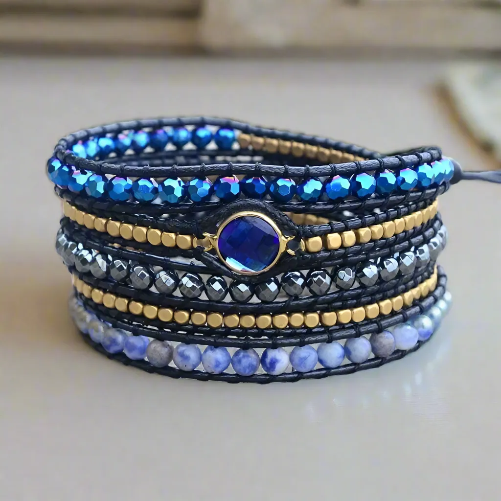New Vegan Non-leather Natural Stone Bracelet