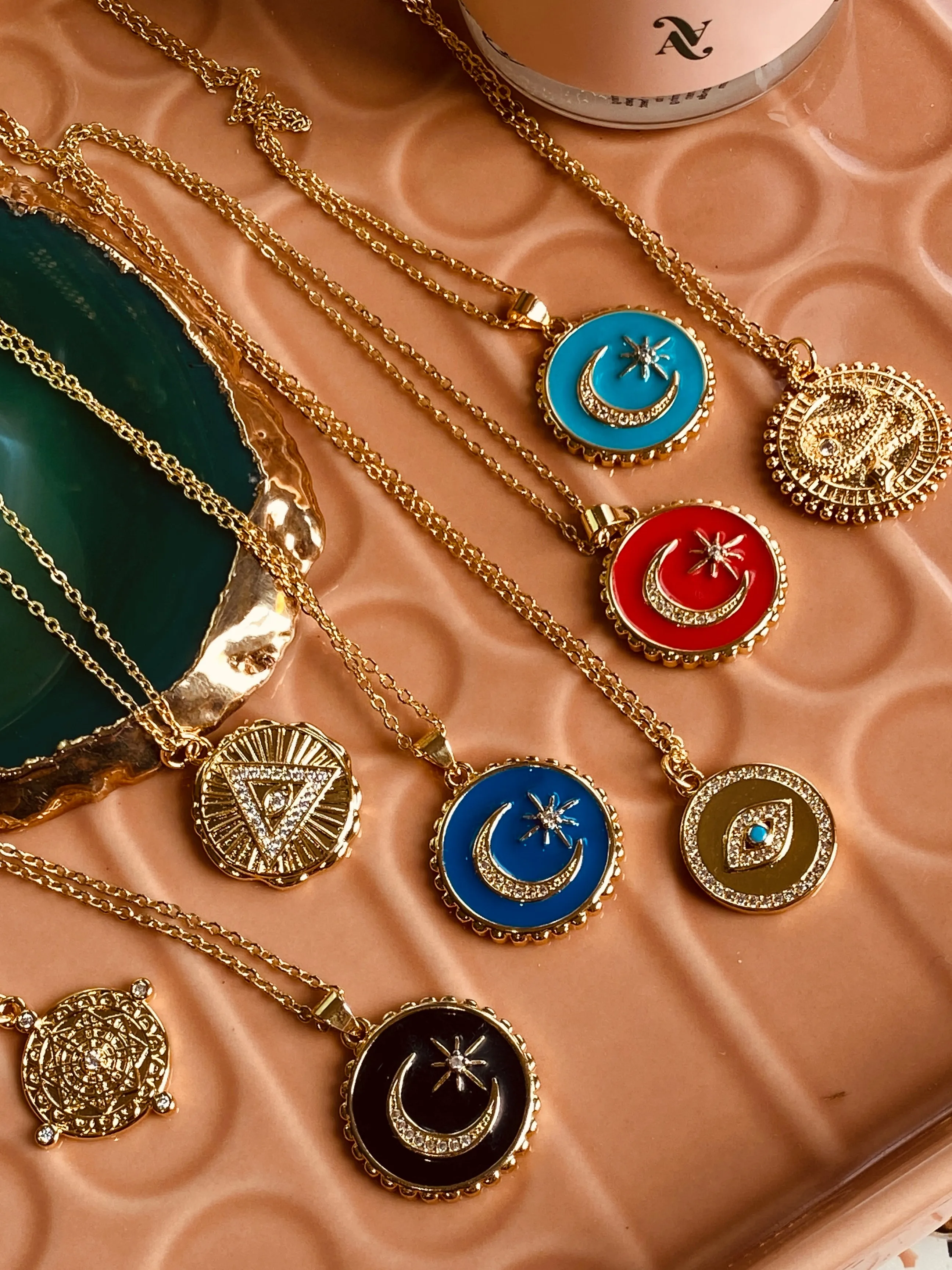 New York Lunar Pendant | Aqua