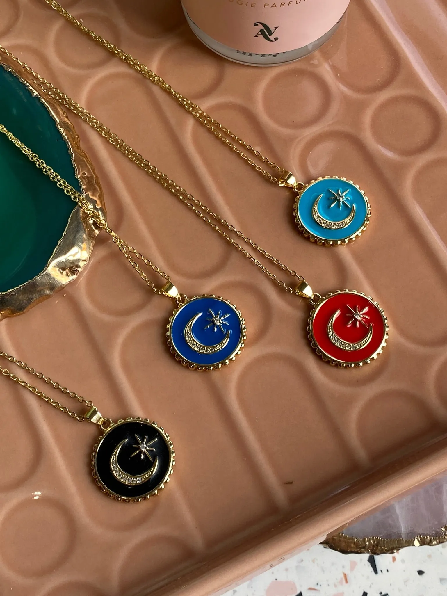 New York Lunar Pendant | Aqua