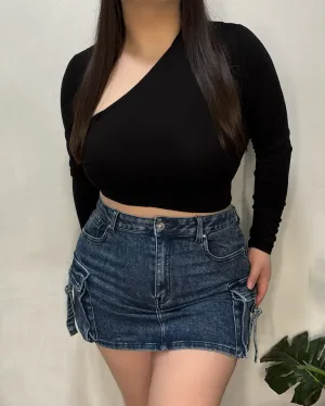 Nicole Asymmetric Top (Black)