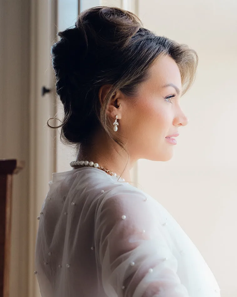 Olivia Freshwater Pearl & CZ Earrings