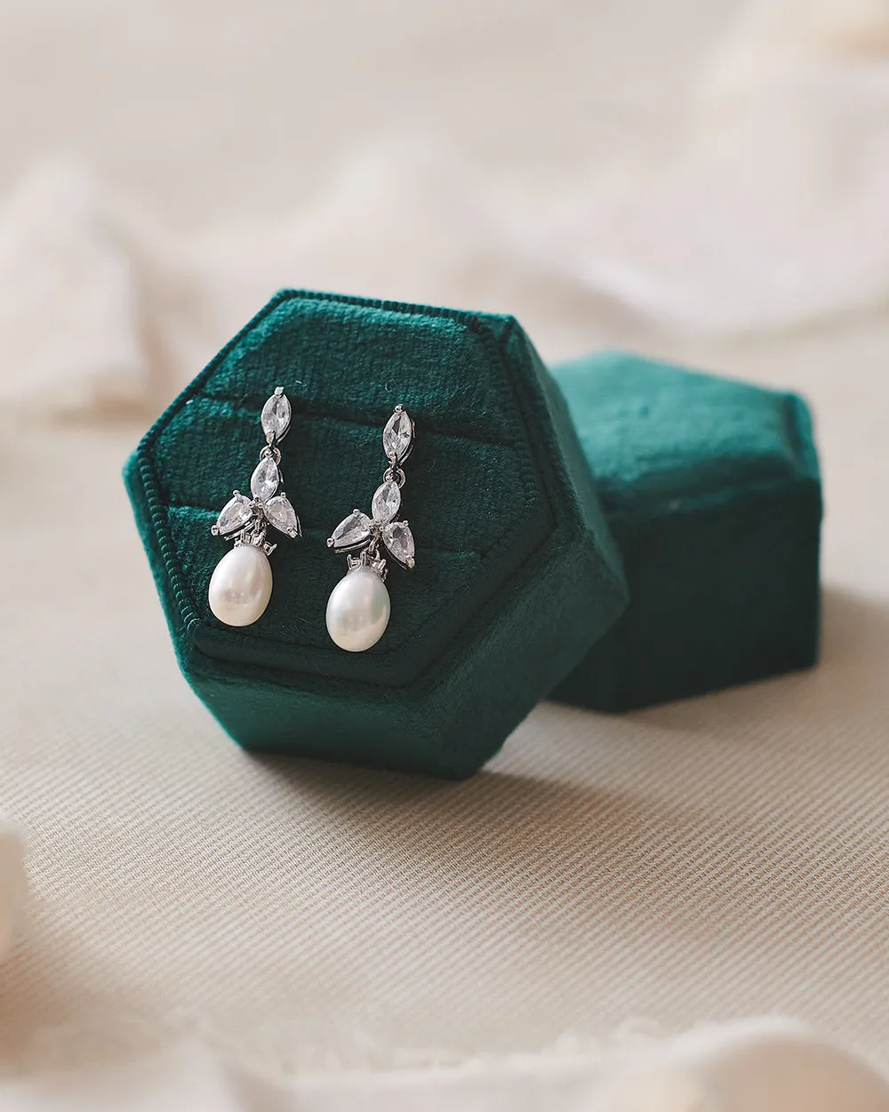 Olivia Freshwater Pearl & CZ Earrings