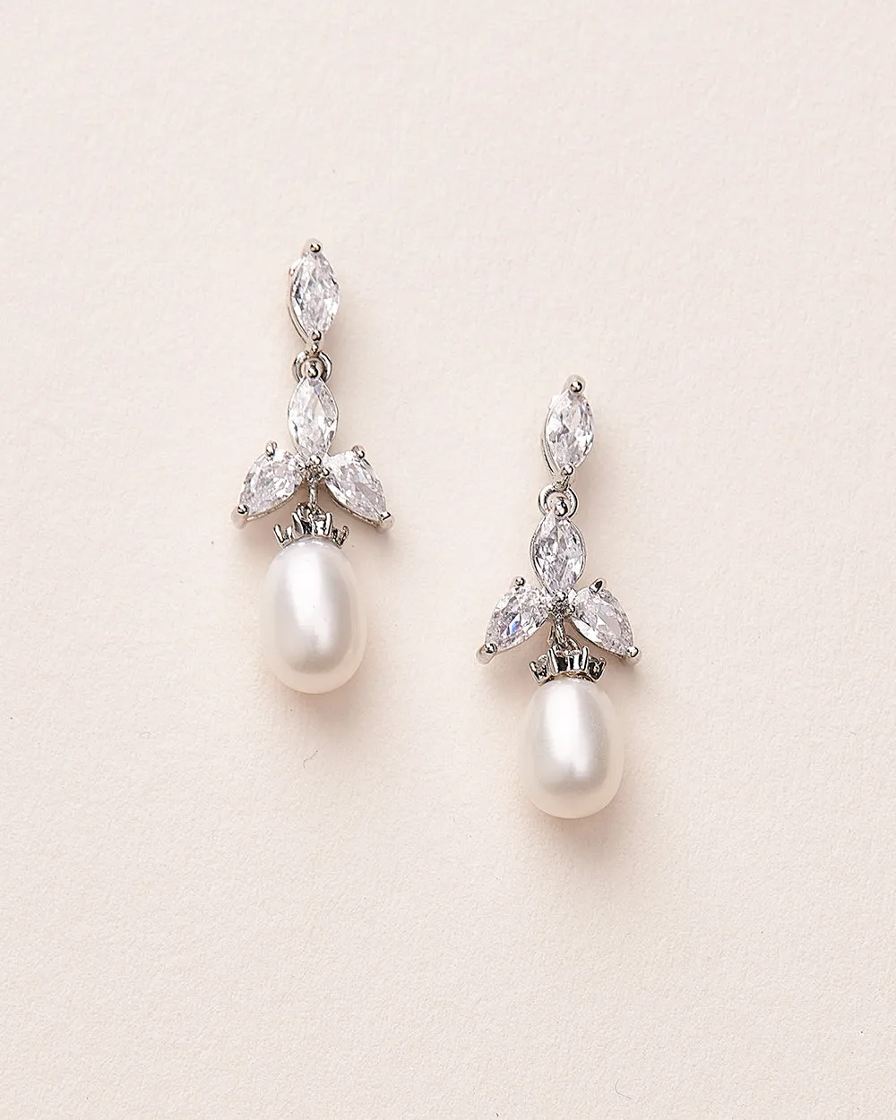 Olivia Freshwater Pearl & CZ Earrings