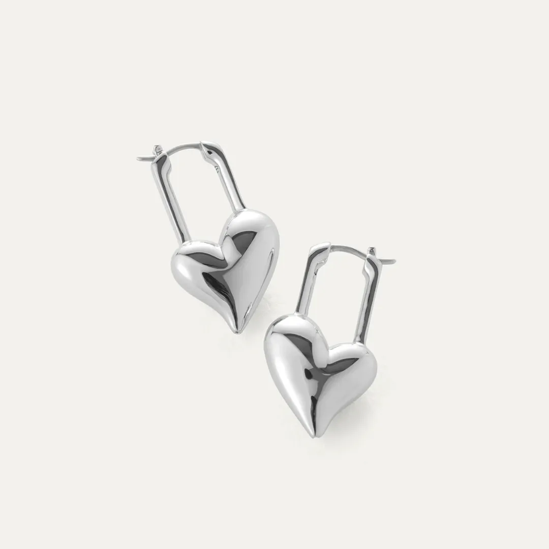 Padlock Heart Earrings