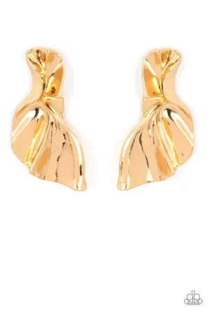 Paparazzi Earring Gold - METAL-Physical Mood