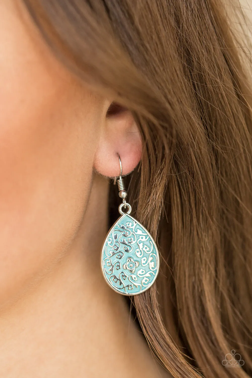 Paparazzi Flirty Flower Girl - Blue Earrings